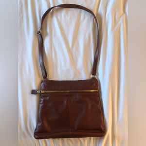 Margot Real Leather Brown Crossbody Purse